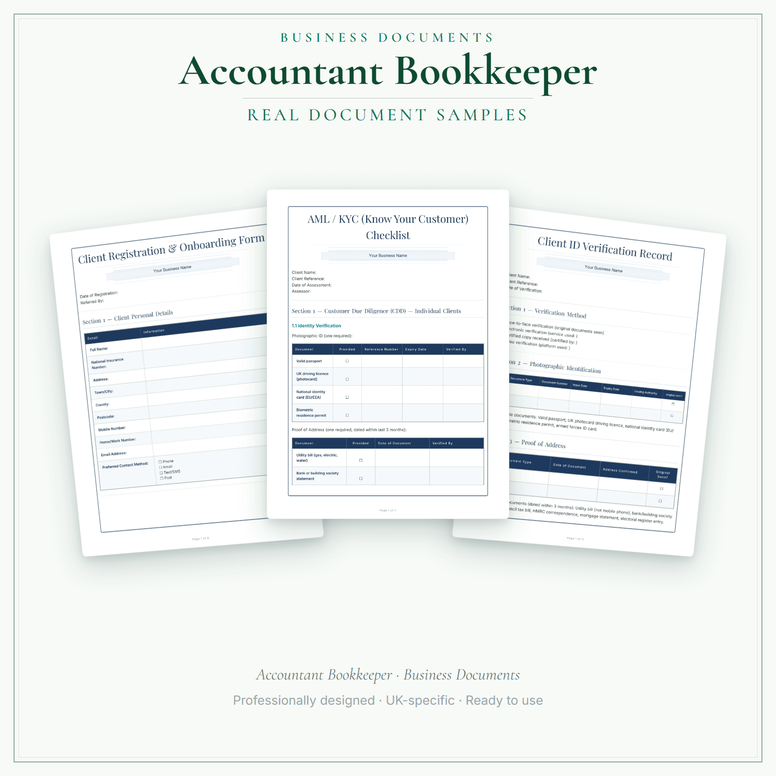 Business Documents — Premium — sample document pages