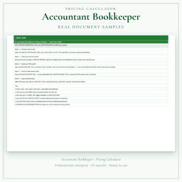 Pricing Calculator — Premium — Sample document pages