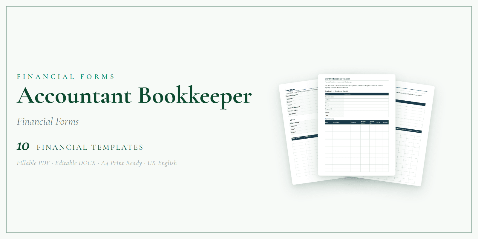 Financial Forms Bundle — Standard — Product overview