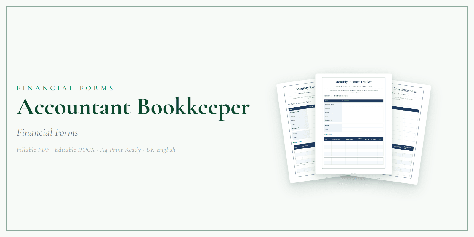 Financial Forms Bundle — Premium