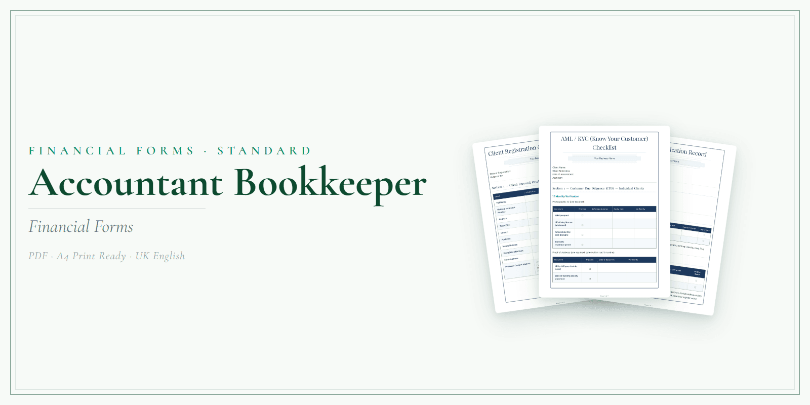 Financial Forms Bundle — Standard — Product overview