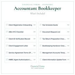 Financial Forms Bundle — Standard — What's included
