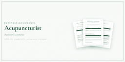 Acupuncturist — Business Documents — Premium, PDF and editable DOCX product overview