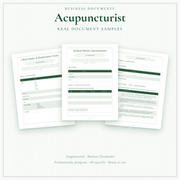 Acupuncturist — Business Documents — Premium, PDF and editable DOCX sample pages