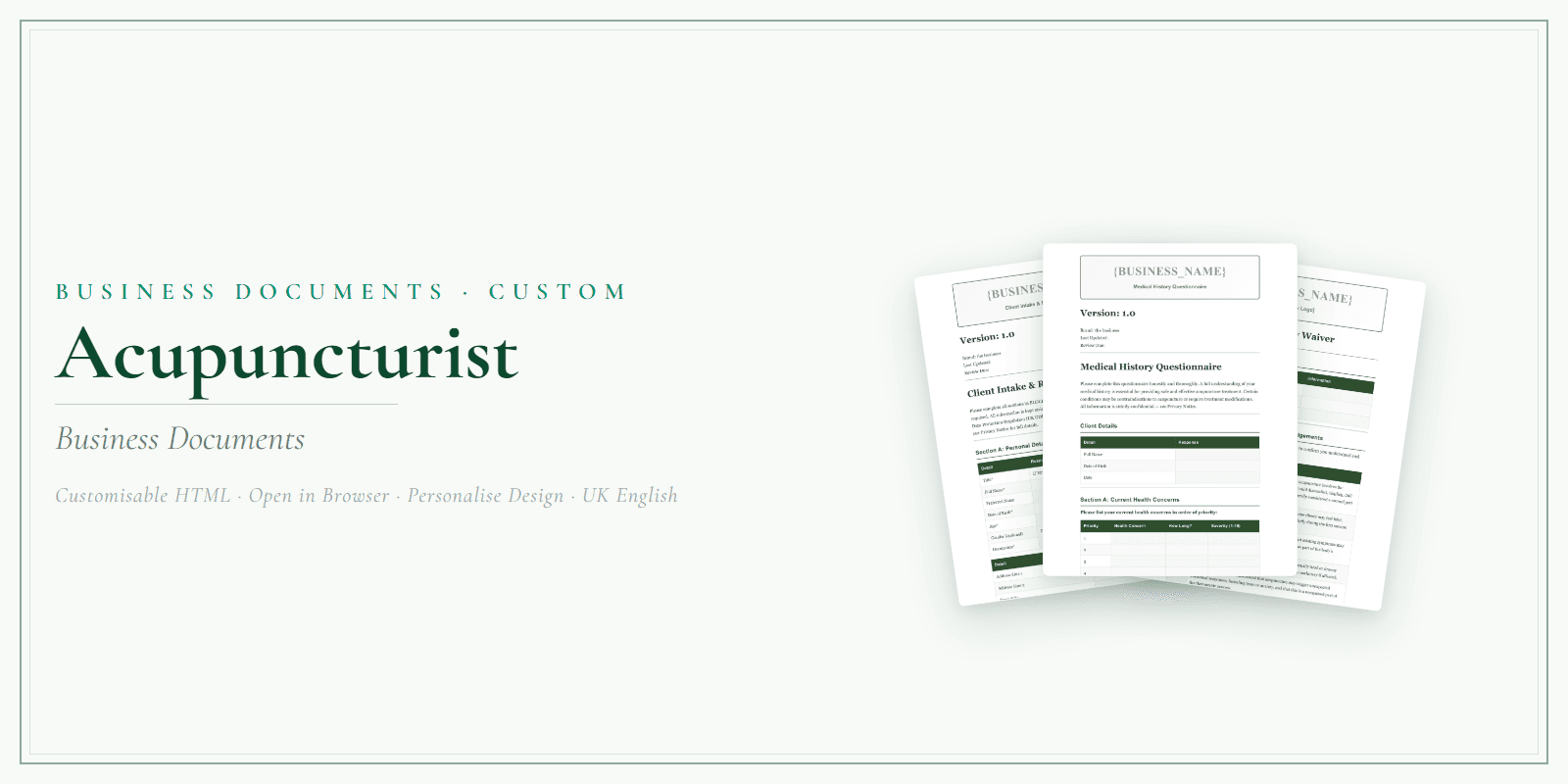 Business Documents — Custom — Product overview