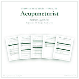 Acupuncturist — Business Documents — Standard, PDF with fillable header product preview