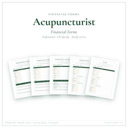 Acupuncturist — Financial Forms Bundle — Premium, PDF and editable DOCX product preview