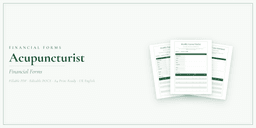 Acupuncturist — Financial Forms Bundle — Premium, PDF and editable DOCX product overview