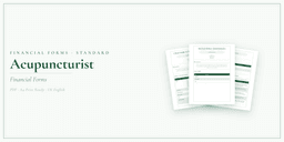 Acupuncturist — Financial Forms Bundle — Standard, PDF with fillable header product overview