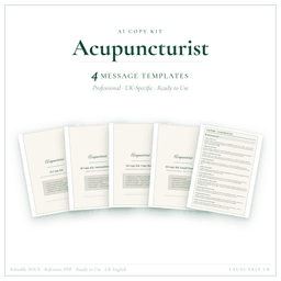 Acupuncturist — AI Copy Kit, PDF and editable DOCX product preview