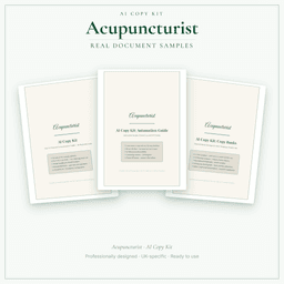 Acupuncturist — AI Copy Kit, PDF and editable DOCX sample pages