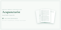 Acupuncturist — Social Media Content Kit, PDF and editable DOCX product overview