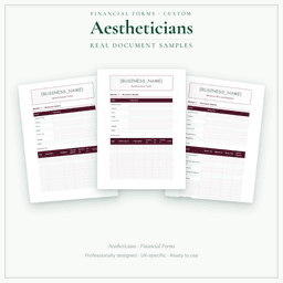 Financial Forms Bundle — Custom — Sample document pages