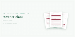 Aestheticians — Financial Forms Bundle — Standard, PDF with fillable header product overview