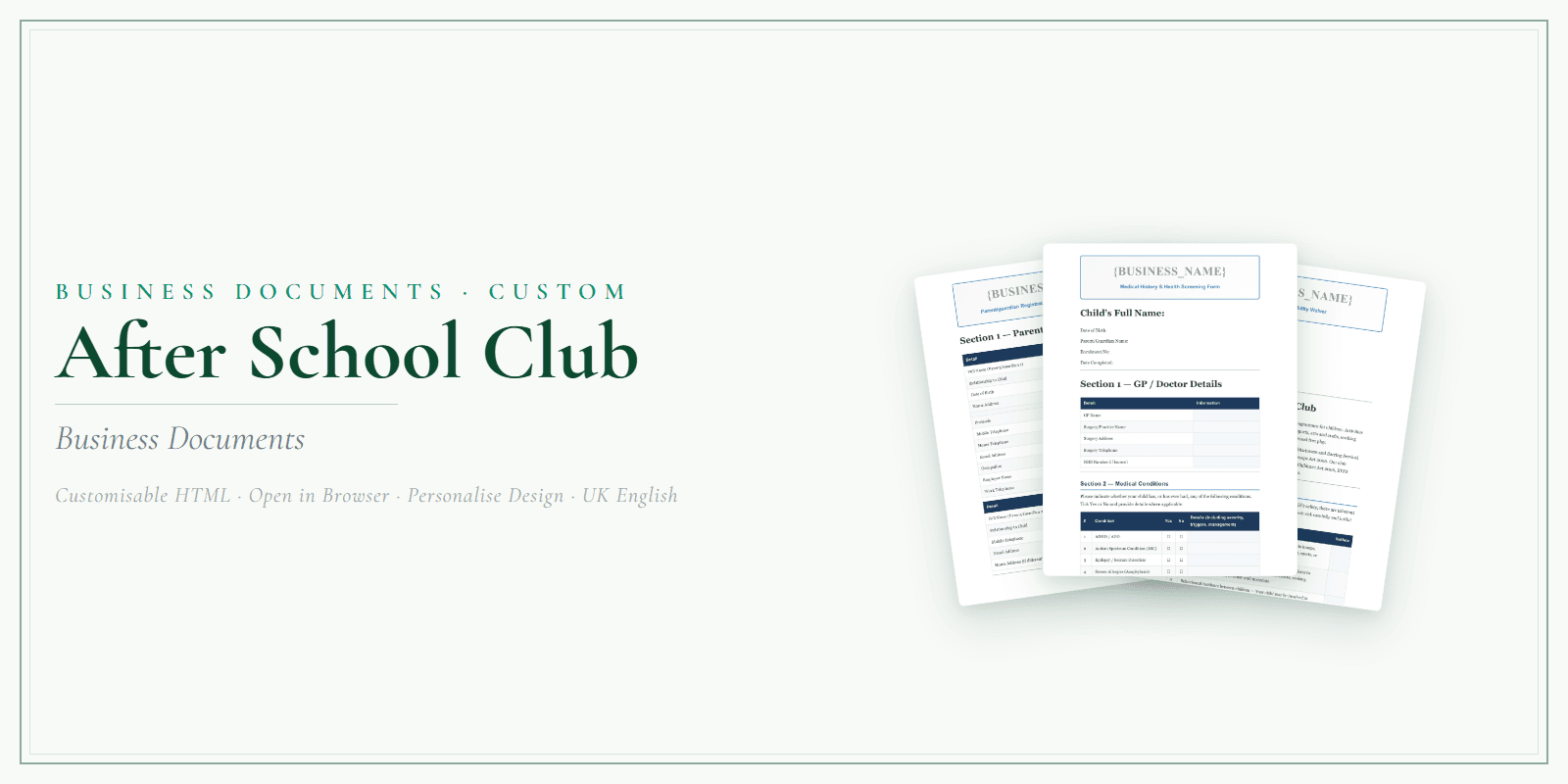 Business Documents — Custom — Product overview