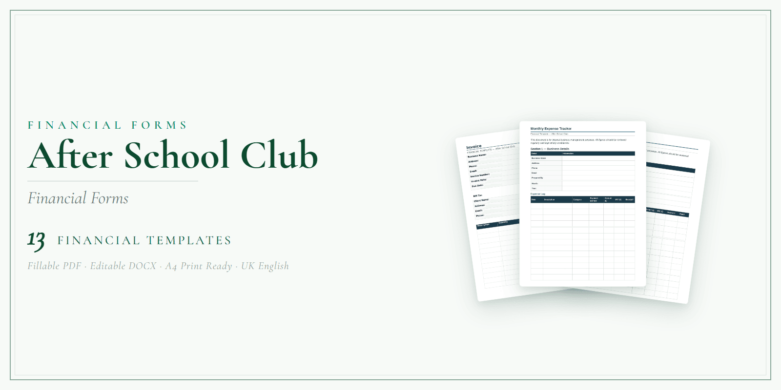 Financial Forms Bundle — Premium — Product overview