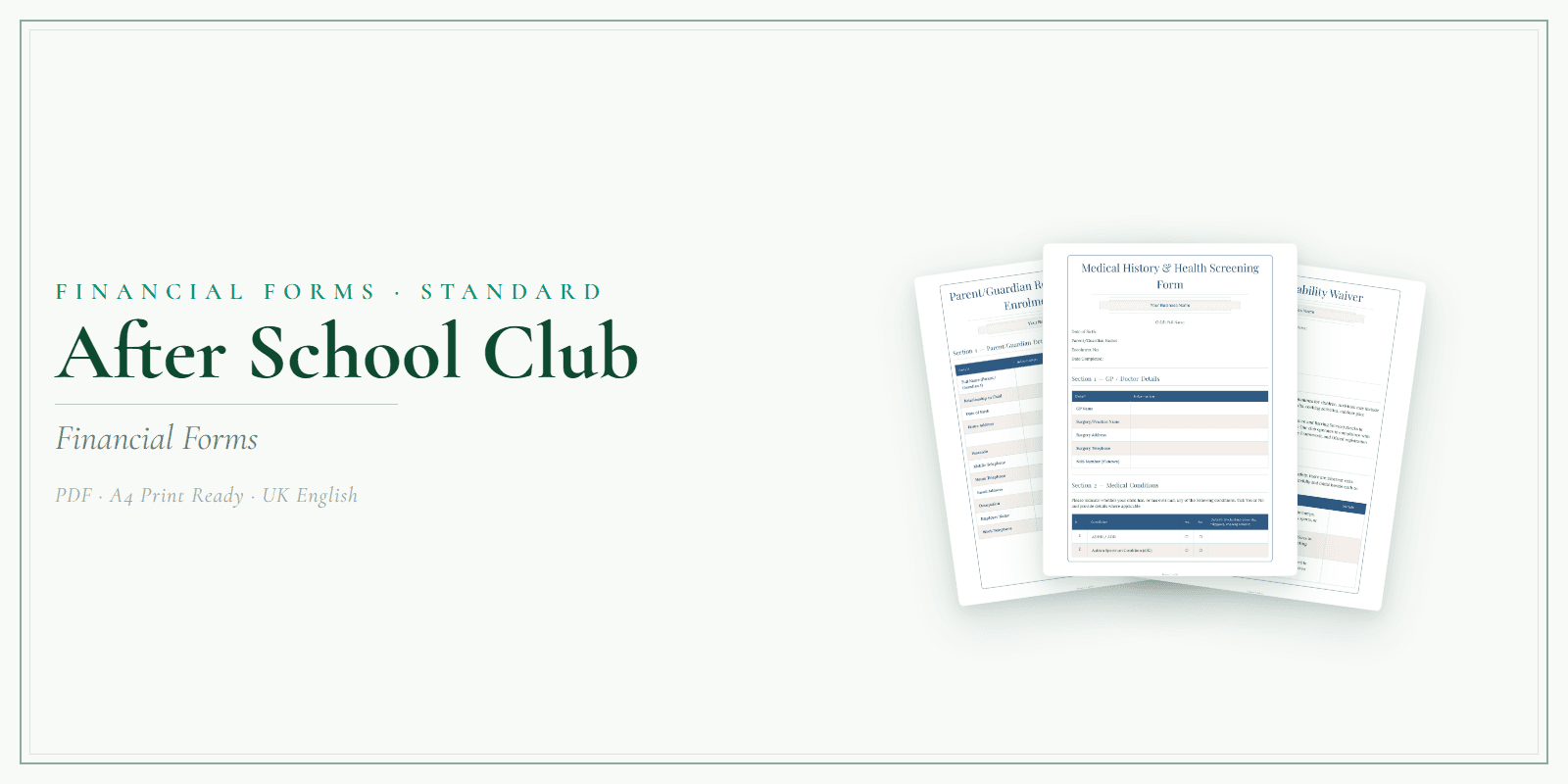 Financial Forms Bundle — Standard
