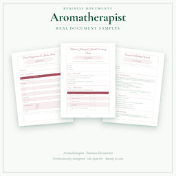 Aromatherapist — Business Documents — Premium, PDF and editable DOCX sample pages