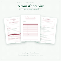 Aromatherapist — Business Documents — Standard, PDF with fillable header sample pages
