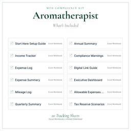 Aromatherapist — MTD Compliance Kit — Premium, Excel workbook what's included preview
