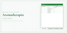 Aromatherapist — Pricing Calculator — Premium, Excel workbook product overview