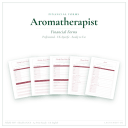 Aromatherapist — Financial Forms Bundle — Premium, PDF and editable DOCX product preview