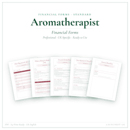 Aromatherapist — Financial Forms Bundle — Standard, PDF with fillable header product preview