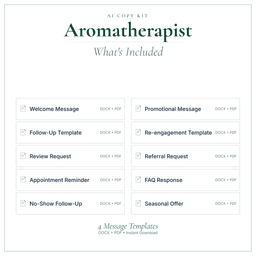 Aromatherapist — AI Copy Kit, PDF and editable DOCX what's included preview