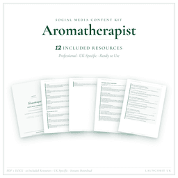 Aromatherapist — Social Media Content Kit, PDF and editable DOCX product preview