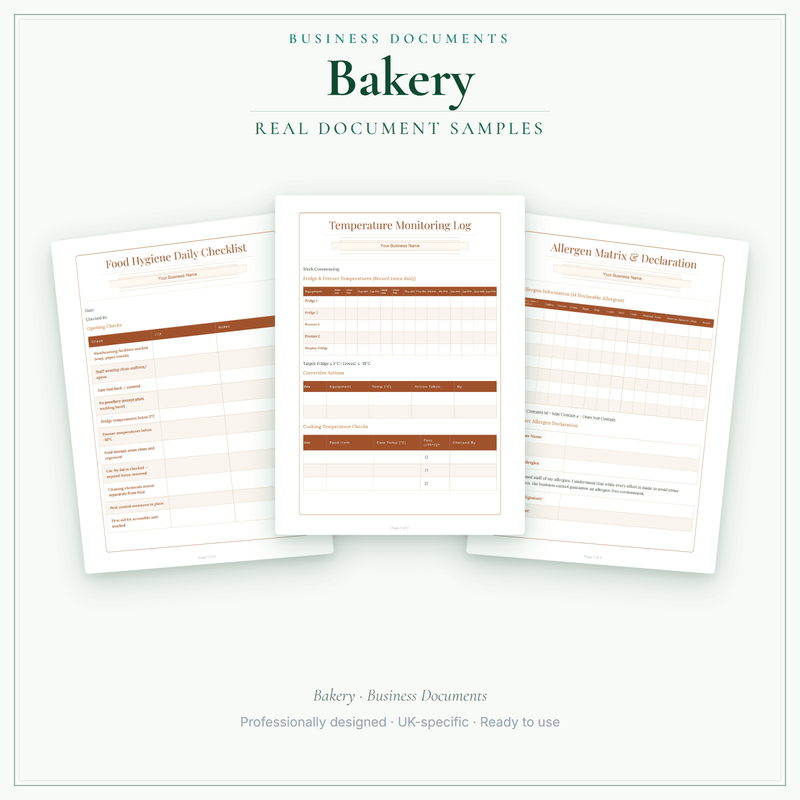Business Documents — Premium — sample document pages