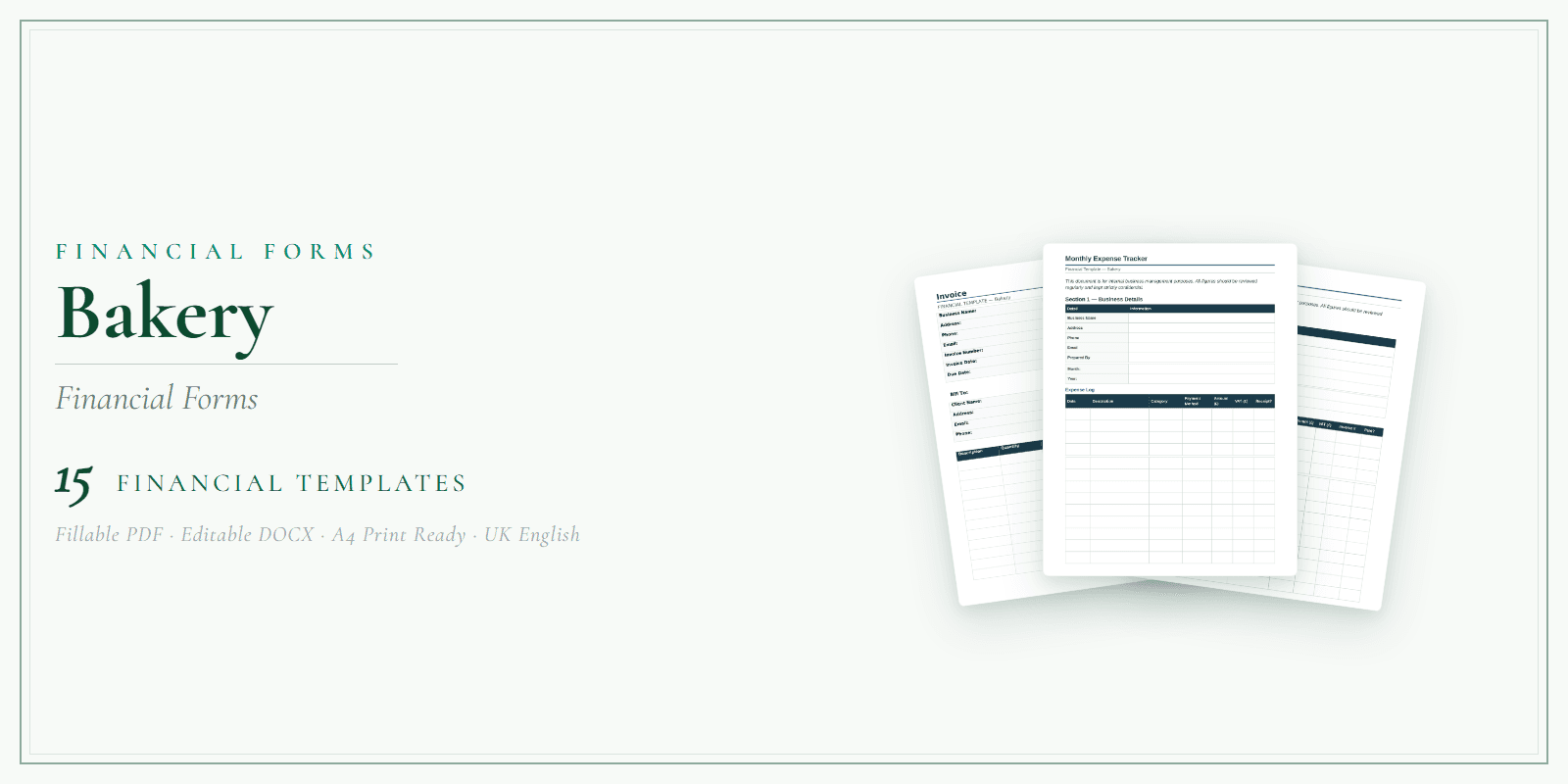 Financial Forms Bundle — Premium — Product overview