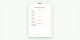 Bakery — Price List & Service Menu, PDF product overview