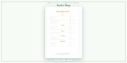 Barber Shop — Price List & Service Menu, PDF product overview