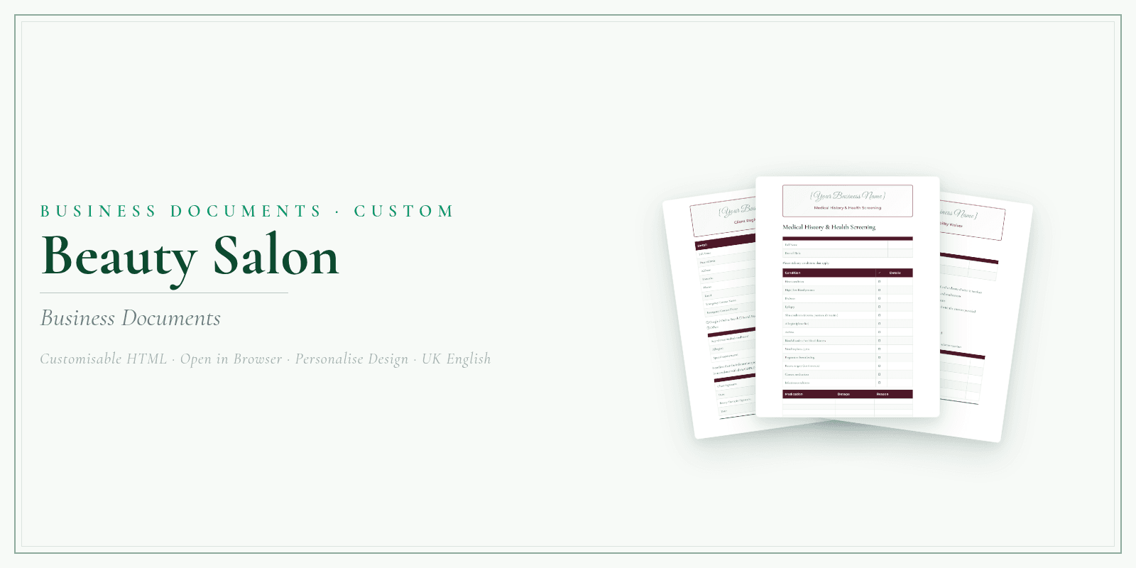Business Documents — Customisable