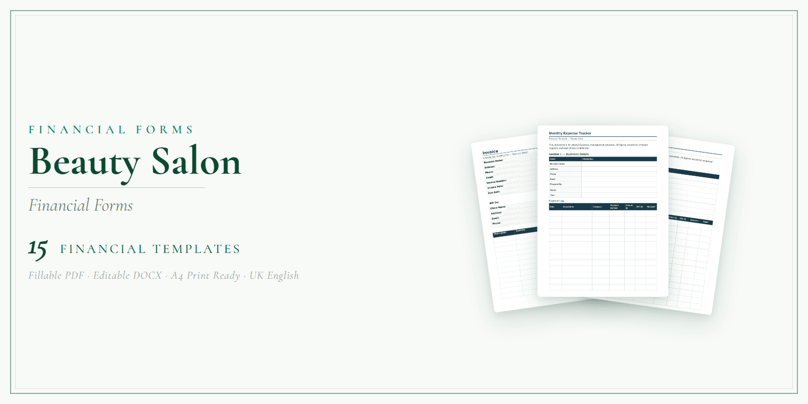 Financial Forms Bundle — Standard — Product overview