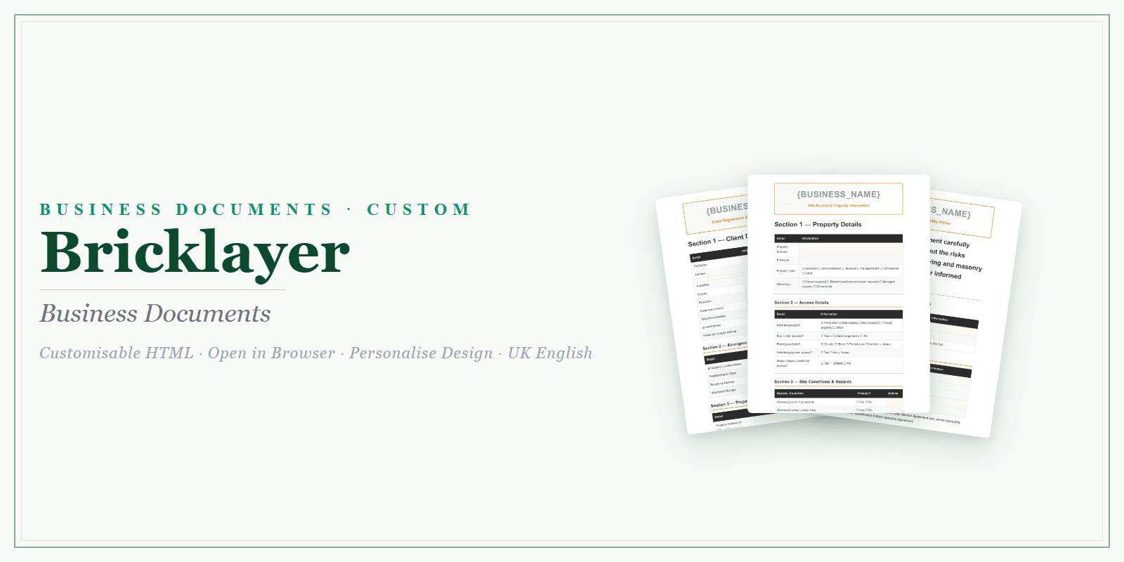 Business Documents — Custom — Product overview