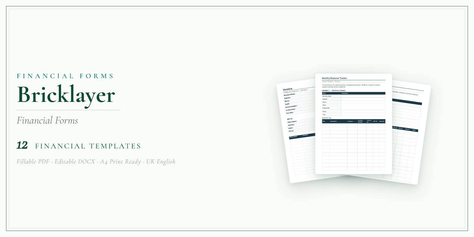 Financial Forms Bundle — Premium — Product overview
