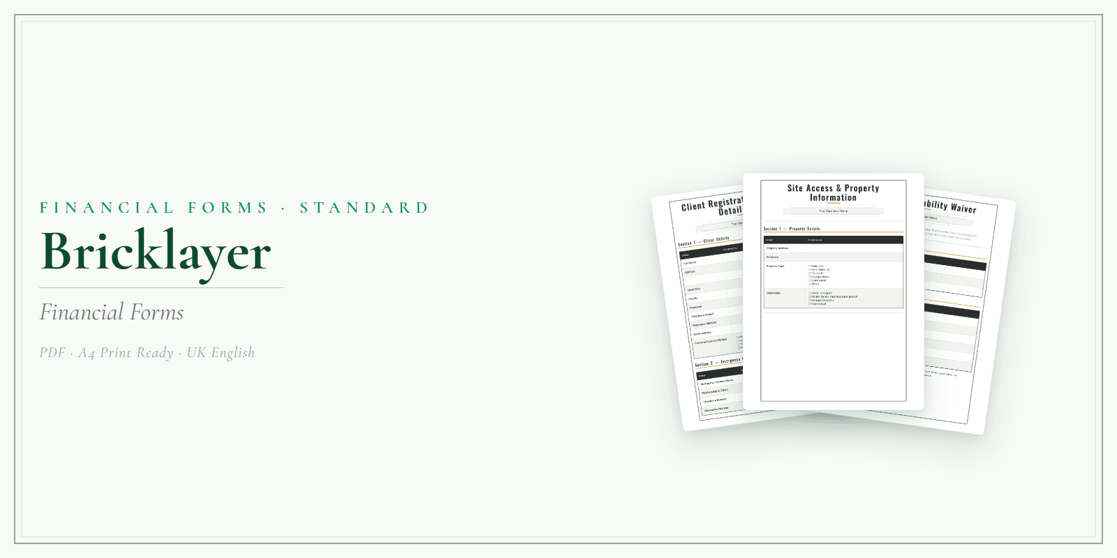 Financial Forms Bundle — Standard — Product overview