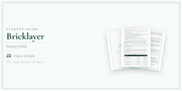 Bricklayer — Startup Guide, PDF guide product overview