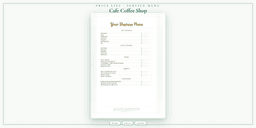 Cafe Coffee Shop — Price List & Service Menu, PDF product overview
