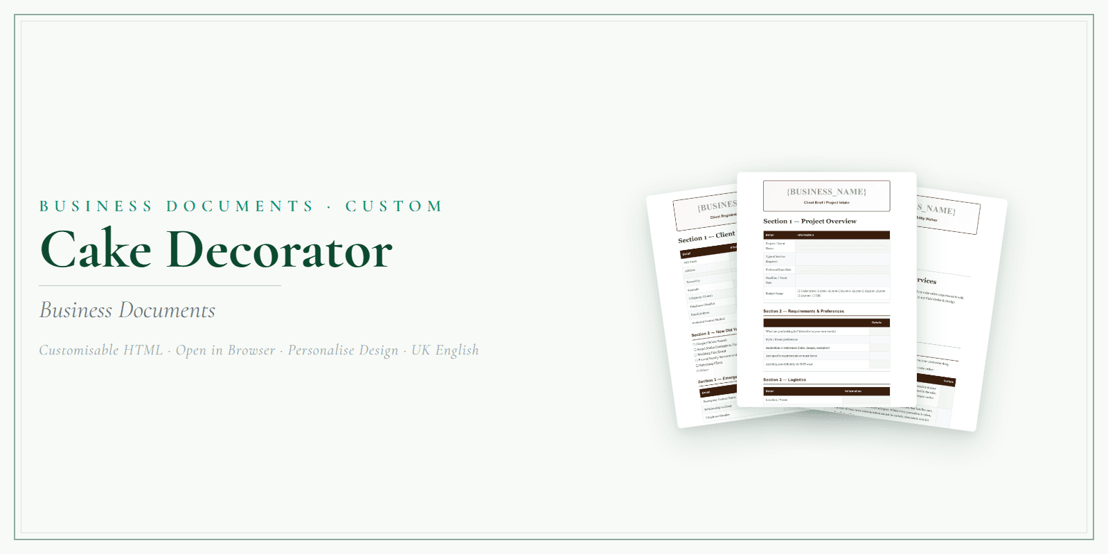 Business Documents — Custom — Product overview