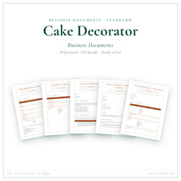 Cake Decorator — Business Documents — Standard, PDF with fillable header product preview