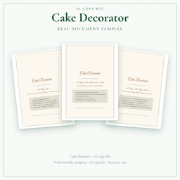 Cake Decorator — AI Copy Kit, PDF and editable DOCX sample pages