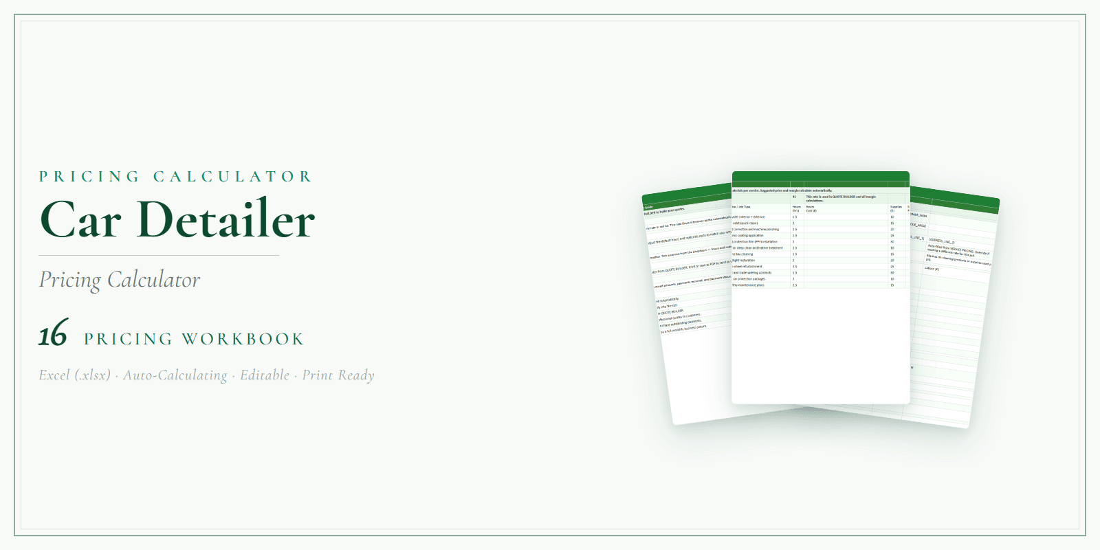 Pricing Calculator — Premium — Product overview