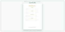 Car Detailer — Price List & Service Menu, PDF product overview