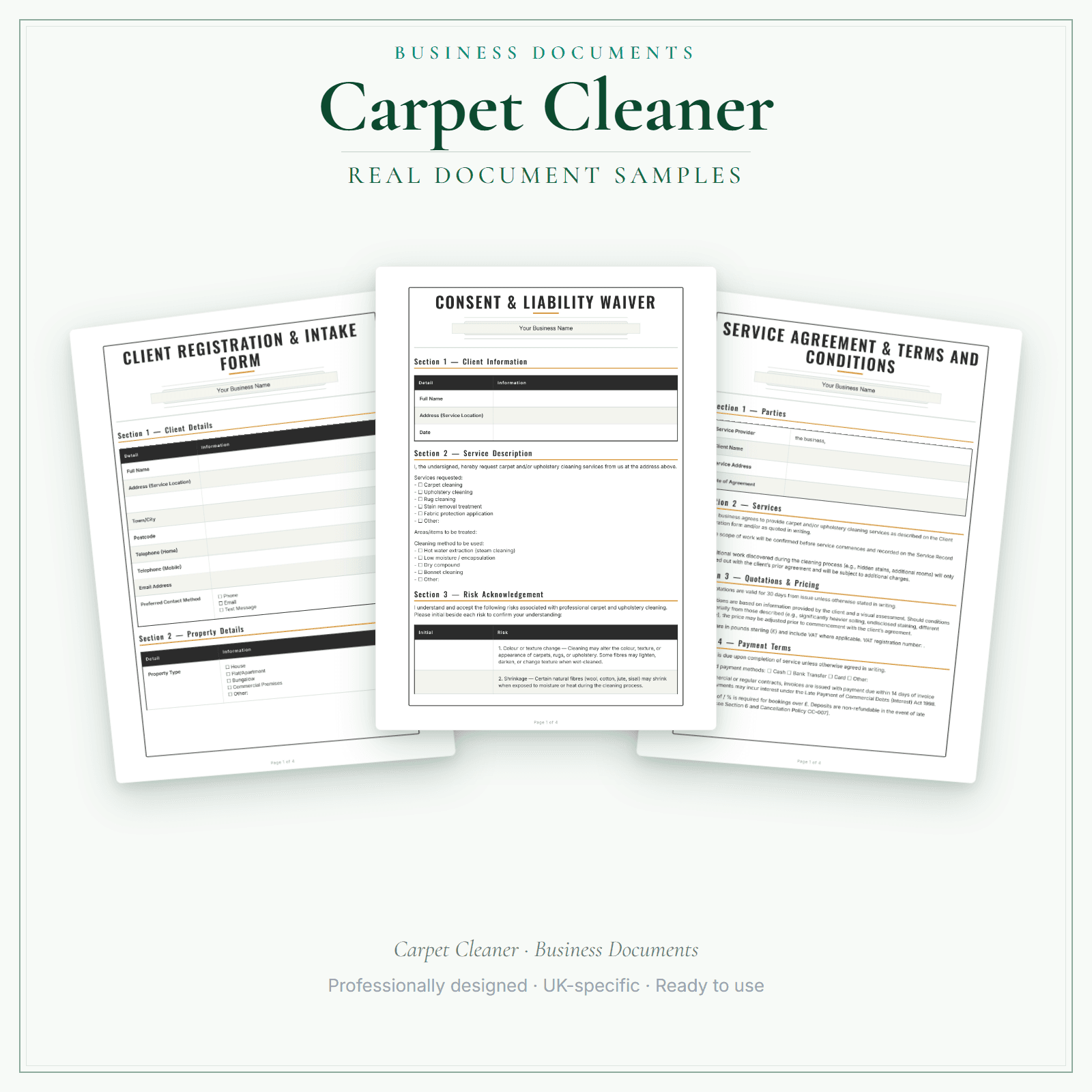 Business Documents — Premium — sample document pages