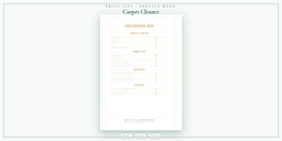 Carpet Cleaner — Price List & Service Menu, PDF product overview