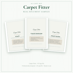 Carpet Fitter — AI Copy Kit, PDF and editable DOCX sample pages