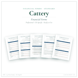 Cattery — Financial Forms Bundle — Standard, PDF with fillable header product preview