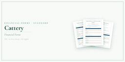 Cattery — Financial Forms Bundle — Standard, PDF with fillable header product overview
